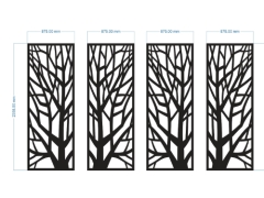 File cnc cổng 4 cánh mẫu họa tiết cây
