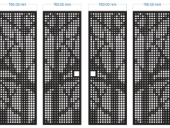 File cnc cổng 4 cánh mẫu họa tiết cây đẹp dxf