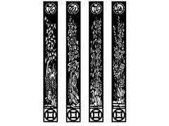 File cnc cổng 4 cánh tấn tài tấn lộc tùng cúc trúc mai