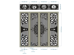 File cnc cổng 4 cánh vạn sự như ý dxf sang trọng