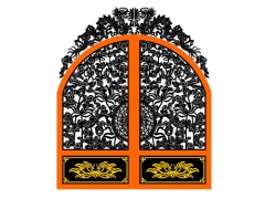 File cnc cổng chùa 2 cánh mẫu họa tiết rồng và hoa sen