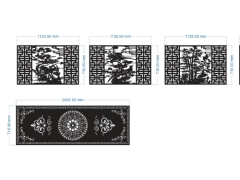 File cnc hàng rào tùng cúc trúc mai và cổng 1 cánh đẹp