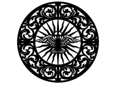 File cnc hình tròn mẫu họa tiết chim bồ câu