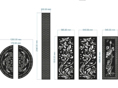 File cnc mẫu vách cổng hoa lá trúc