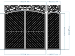 File cnc thiết kế cổng 2 cánh chính phụ bản vẽ đẹp chuẩn