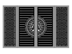 File cnc thiết kế cổng 4 cánh bông tuyết đẹp