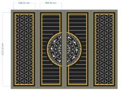 File cnc thiết kế cổng 4 cánh bông tuyết trống âm