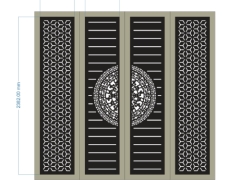 File cnc thiết kế cổng 4 cánh chính phụ