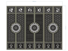 File cnc thiết kế cổng 6 cánh bản vẽ hoa văn đẹp