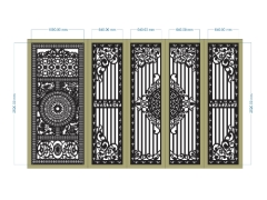 File cnc thiết kế cổng chính cổng phụ 4 cánh