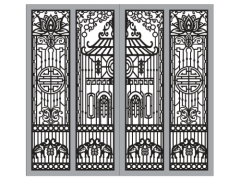 File cnc thiết kế cổng chùa 4 cánh tháng 1