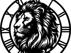 File cnc thiết kế đồng hồ sử tử đẹp