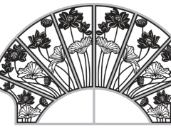 File cnc thiết kế mái kính hoa sen đẹp