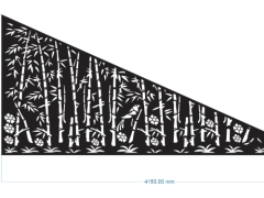 File cnc vách ngăn cầu thang mẫu họa tiết cây trúc đẹp