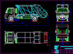 File đồ án bản vẽ kỹ thuật ôtô chở và ép rác cơ sở xe hino wu 422l - bản vẽ thùng phụ và cơ cấu cuộn rác