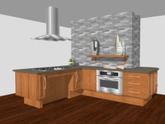 File dựng sketchup 3d nội thất phòng bếp