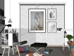 File dựng thiết kế bản vẽ một góc nội thất phòng khách