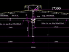 File dwg bản vẽ xưởng công nghiệp 36x90m
