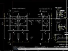 File dwg hồ sơ cầu tạm bằng thép l=4x12m b=4m