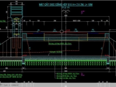 File dwg hồ sơ cống hộp 2×2 có dàn van thủy lợi