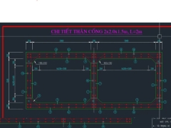 File dwg hồ sơ cống hộp lắp ghép 2x2x1.5m