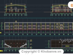 File dwg kết cấu nhà máy thép 2 tầng diện tích thiết kế 43.5x135.5m