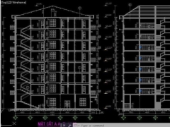 File dwg kiến trúc tòa chung cư 8 tầng