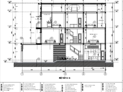File dwg mẫu nhà phố 3 tầng kích thước xây dựng 5x20m