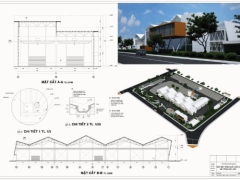 File kiến trúc nhà máy sản xuất cấu kiện bê tông đúc sẵn 72.2x144m