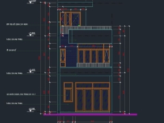 File kiến trúc nhà phố 2 tầng 5x20m