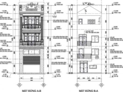 File kiến trúc nhà phố tân cổ điển 5x20m