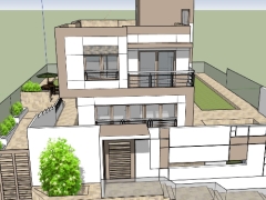 File mẫu nhà phố 2 tầng sketchup 2022