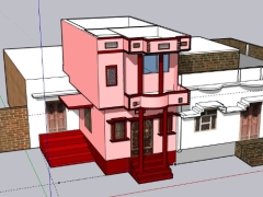 File nhà phố 2 tầng kích thước 3x7m dựng model .skp