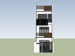 File nhà phố 3 tầng 5x20m sketchup