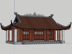 File phối cảnh chùa 6.3x11m model sketchup