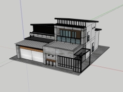 File phối cảnh mẫu nhà phố 2 tầng đơn giản