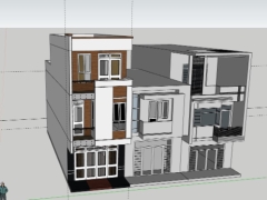 File phối cảnh mẫu nhà phố 3 tầng 4.5x15.5m