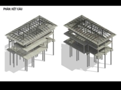 File revit kết cấu khung thép xà gồ nhà lợp mái3.5 x10 (kết cấu)