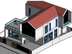 File revit mẫu biệt thự 2 tầng diện tích xây dựng 13x16m
