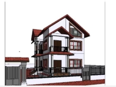 File revit mẫu biệt thự 3 tầng diện tích xây dựng 7.2x16m