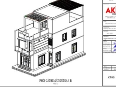 File revit mẫu biệt thự 3 tầng kt 6x15.5m