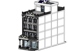 File revit mẫu nhà phố 4 tầng 1 tum 9.23x24.3m