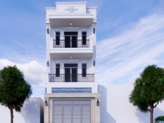 File Revit model thiết kế nhà phố 3 tầng phong cách Tân cổ điển kích thước 5.4x14m