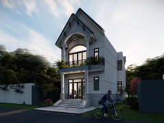 File revit nhà 2 tầng mái thái nở hậu 8.6x23.2m