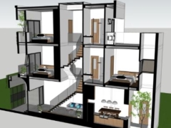 File revit nhà dân 3 tầng kt 3.2x15.2m