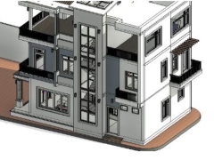 File revit nhà ở 3 tầng 8x13.5m kiến trúc và kết cấu