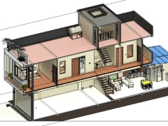File revit nhà phố 2 tầng 5x20m