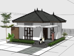 File sketchup Biệt thự 1 tầng model sketchup