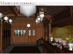 File sketchup dựng 3D nhà cổ nội thất