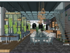 File Sketchup dựng cảnh nội thất cửa hàng quán trà đá cà phê (SketChup + Vray)